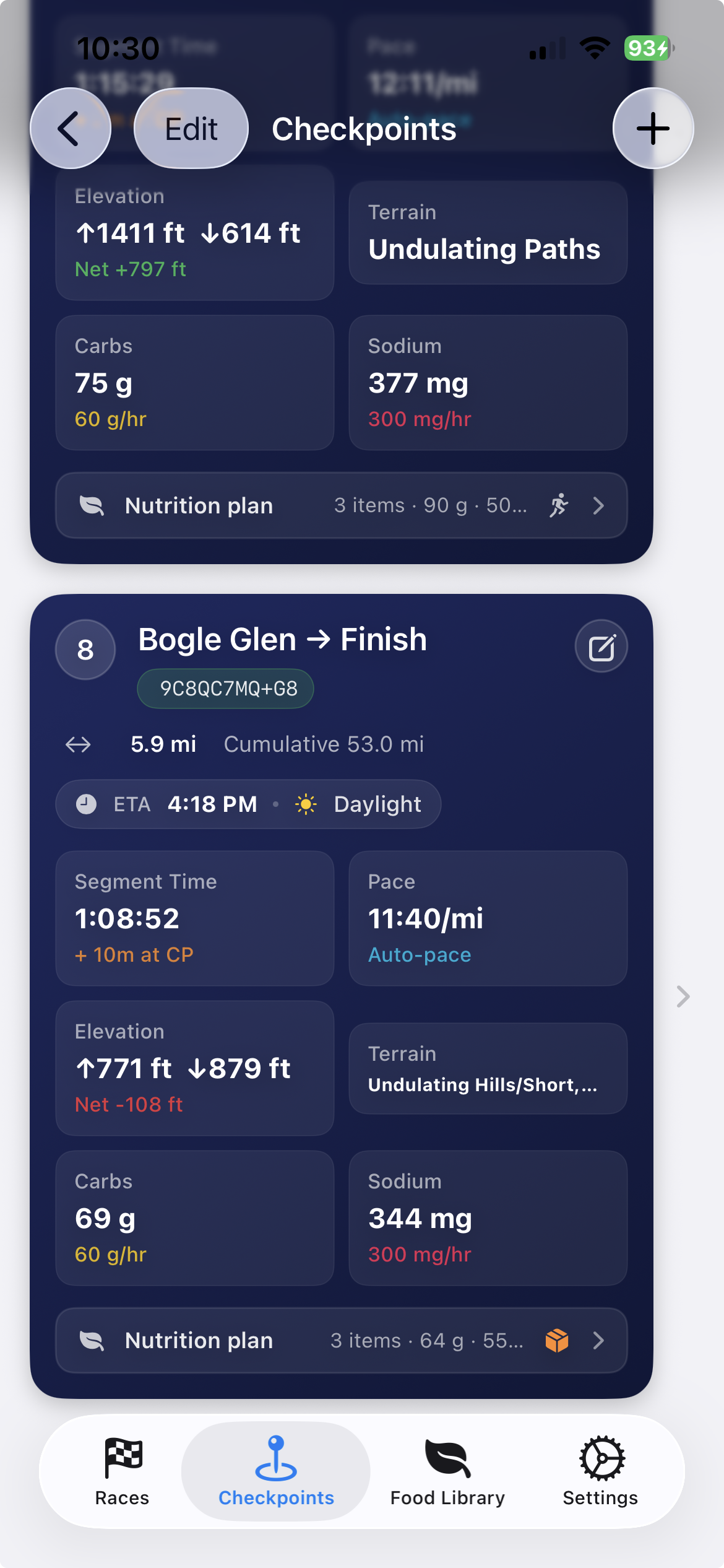 Checkpoints editor
